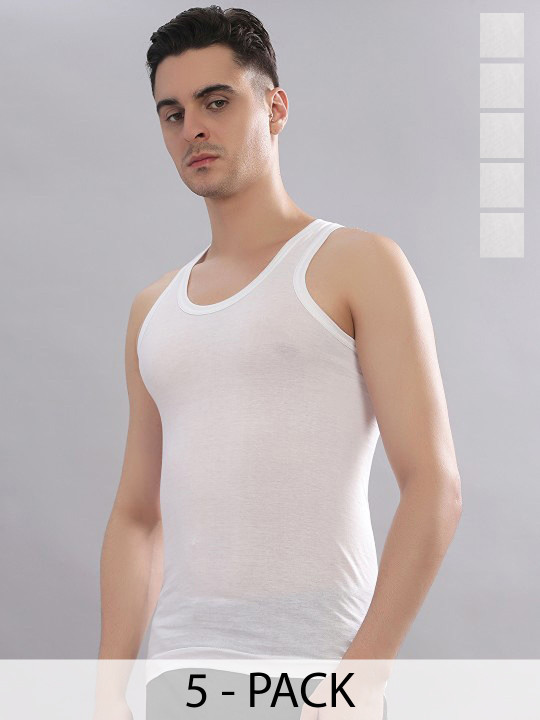 CAVENDERS Pack Of 5 Cotton Comfortable Innerwear Vests C60 -SWIFT---5- ---85