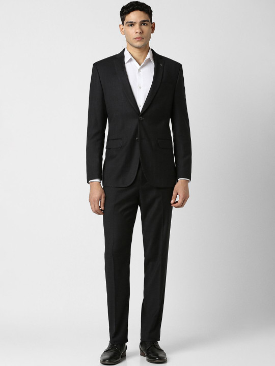Van Heusen Checked Slim Fit Single Breasted Notched Collar 2-Piece Suit