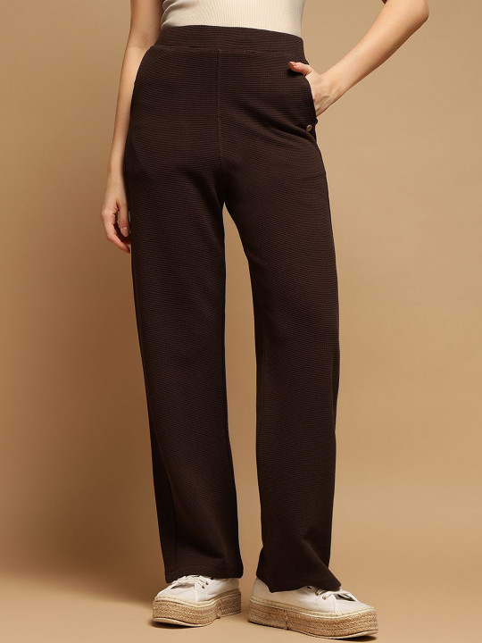 FEMEA Women Mid-Rise Flared Fit Track Pants