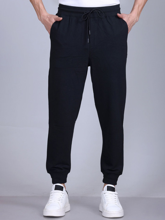 PULAKIN Men Cotton Mid-Rise Stretchable Joggers