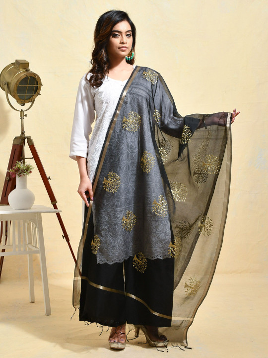 swatika Floral Embroidered Dupatta
