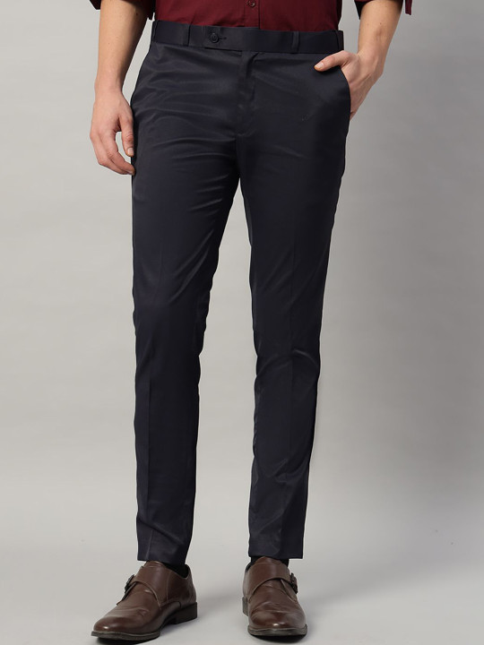VOGAAN Men Solid Slim Fit Trousers