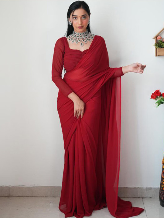 Panzora Poly Georgette Ready to Wear Saree