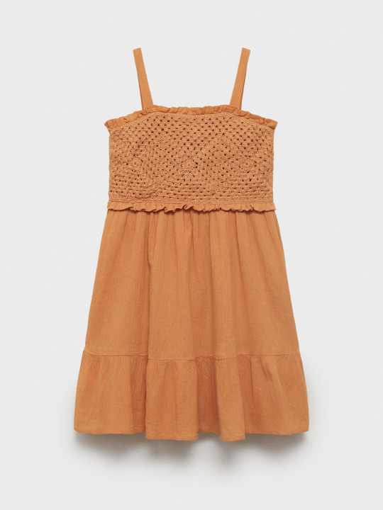 Mango Kids Girls Pure Cotton Fit & Flare Dress