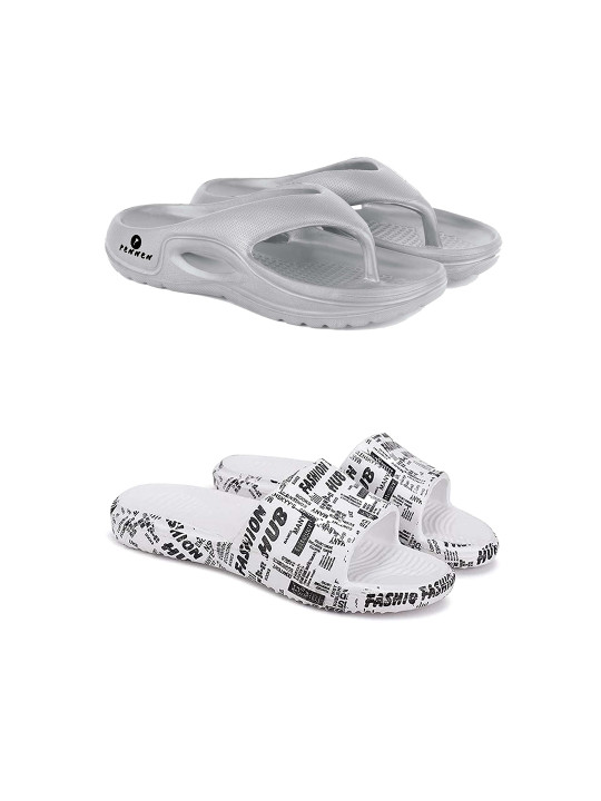PENNEN Men Set Of 2 High Quality & Soft Thong Flip-Flops & Sliders