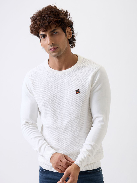 SPYKAR Men Cable Knit Pullover