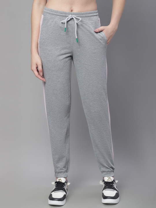 Moonaa Fashion Slim-Fit Pure Cotton Mid-Rise Joggers