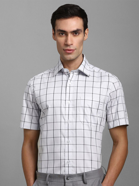 Louis Philippe Windowpane Checks Checked Formal Shirt