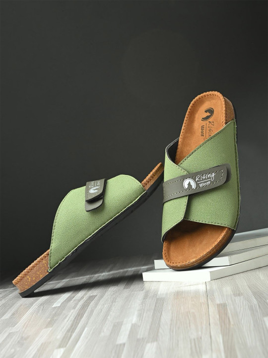 Rising Wolf Men Colourblocked Velcro Comfort Sandals