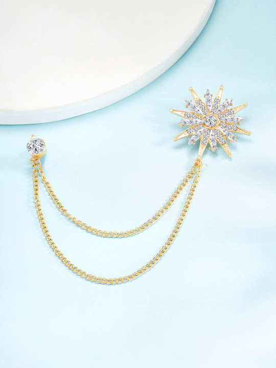 Peora Men Gold-Toned Plated Alloy Brooch