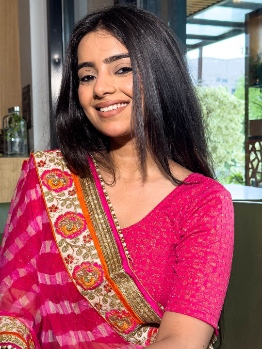 Bindigasm's Advi Dobby Shimmered Round Neck Readymade Saree Blouse