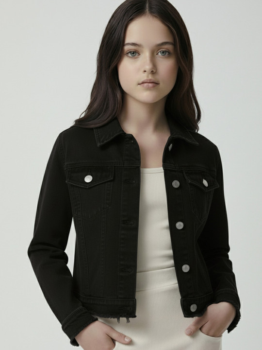 CLOTHIFY Girls Lightweight Denim Jacket