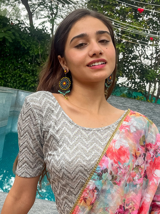 Bindigasm's Advi Woven Design Jacquard Saree Blouse