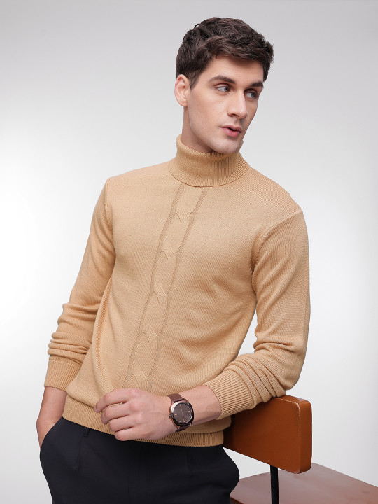 French Connection Cable Knit Turtle Neck Pullover Sweaters
