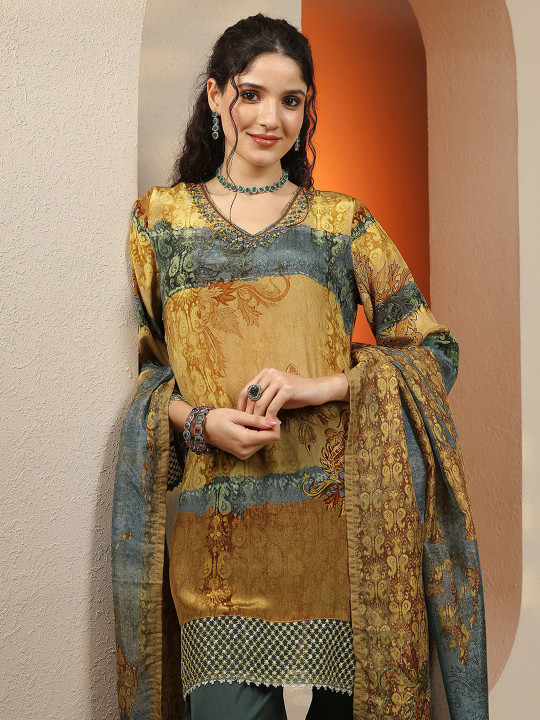 Libas Ethnic Motifs Printed Kurta with Palazzos & With Dupatta