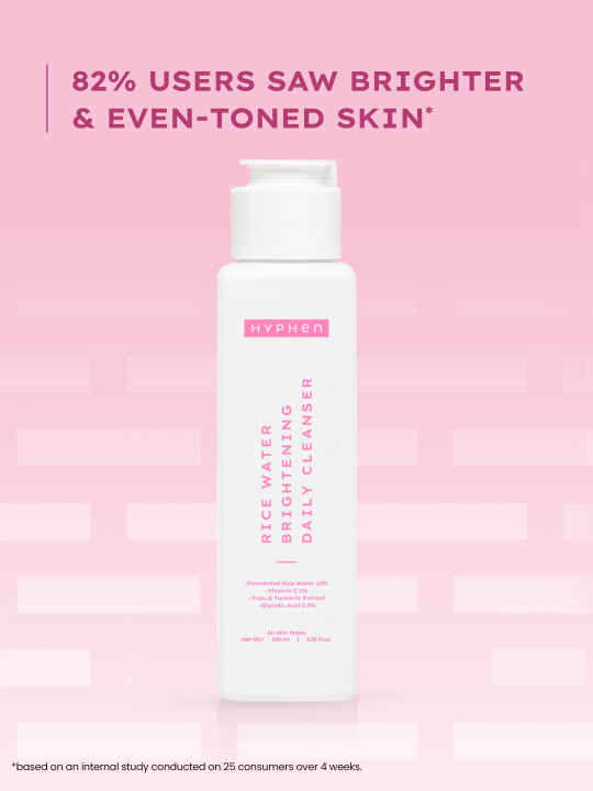 Hyphen Rice Water Brightening Daily Cleanser To Brighten Skin & Reduces Dark Spots - 100ml