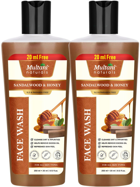 Multani Naturals Set Of 2 Sandalwood & Honey Face Wash - 270 ml Each