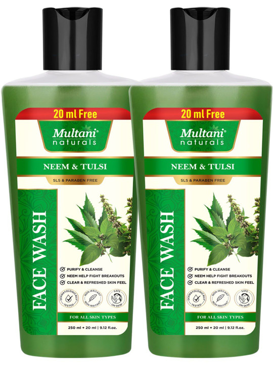 Multani Naturals Set Of 2 Neem & Tulsi Face Wash - 270 ml Each