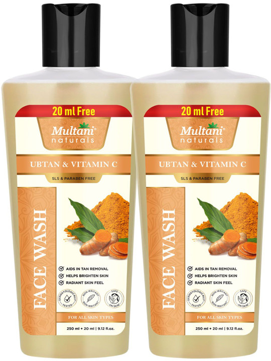 Multani Naturals Set Of 2 Ubtan & Vitamin C Face Wash - 270 ml Each