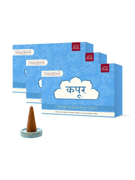 VASUDHAM 3-Pcs Brown Charcoal Incense Cones