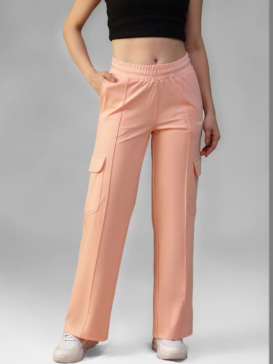 ATHLISIS Women Relaxed-Fit Mid-Rise Cargos Pants