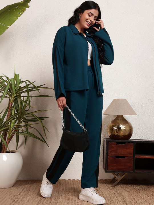 SZN Polo Collar Long Sleeves Sweatshirt & Trousers Co-Ords