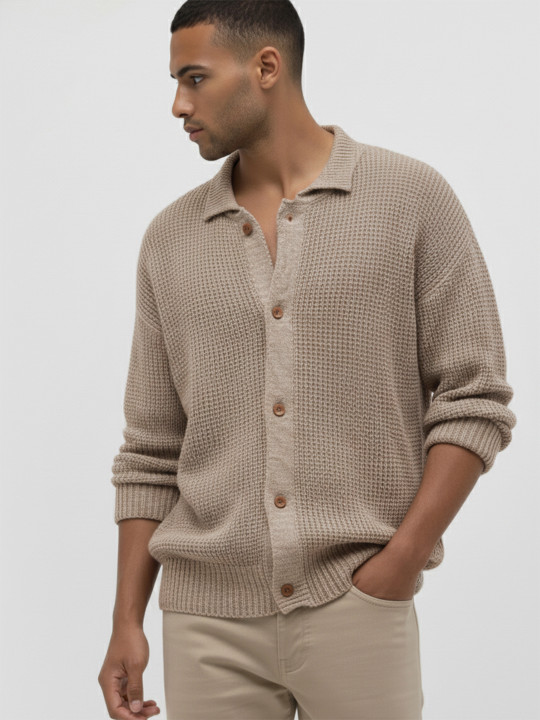 Mr Bowerbird Self Designed Shirt Collar Pure Cotton Cardigan