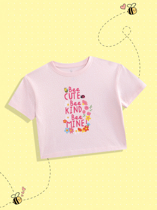 mothercare Mothercare Girls Typography & Floral Print Boxy Pure Cotton T-Shirt
