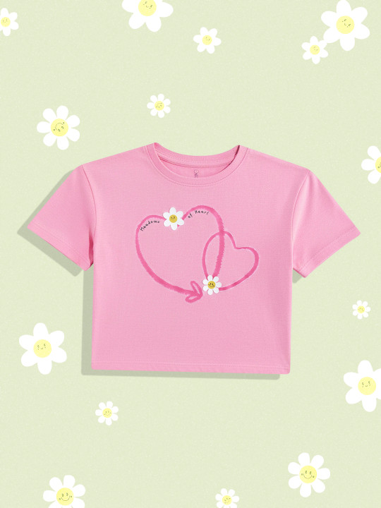mothercare Girls Floral Print Pure Cotton Boxy T-shirt