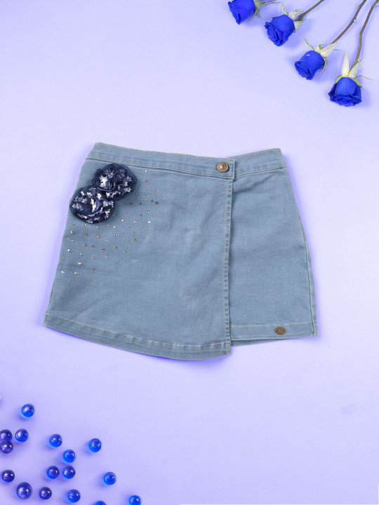 KiddoPanti Self Design Above Knee Skorts Skirt