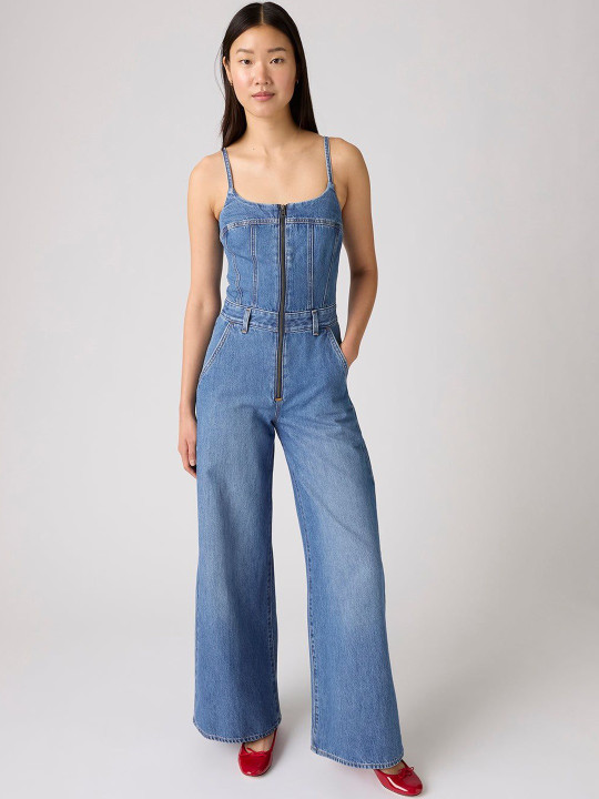 Levis Women's Slim Fit Bustier Denim Jumpsuit