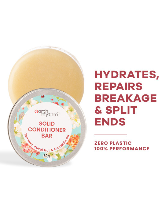 Earth Rhythm Solid Conditioner Bar with Tamanu, Kukui Nut & Camellia Oil - Tin 80 g