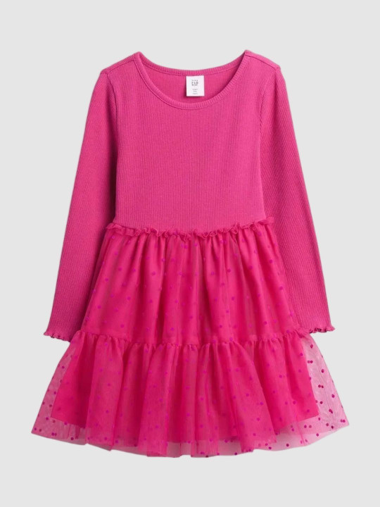 GAP Girls Printed Cotton Round Neck A-Line Knee Length Dresses