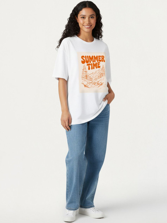 Mast & Harbour Women Typography Printed Pure Cotton T-shirt