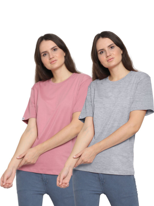 YOUTHPOI Women 2 Pure Cotton T-shirt