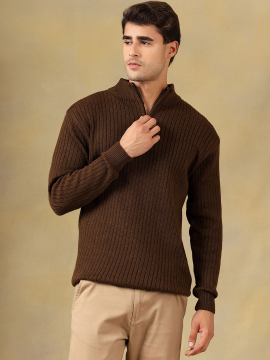 Roadster The Lifestyle Co High Neck Zipper Pullover Sweater