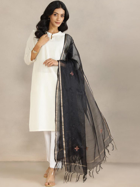 Fabindia Ethnic Motifs Embroidered Dupatta