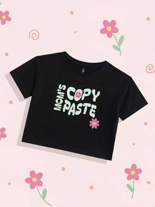 mothercare Girls Typography & Floral Print Pure Cotton T-shirt