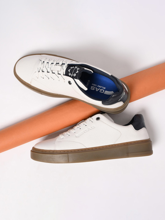 GAS Men Veloce White Blue Sneakers