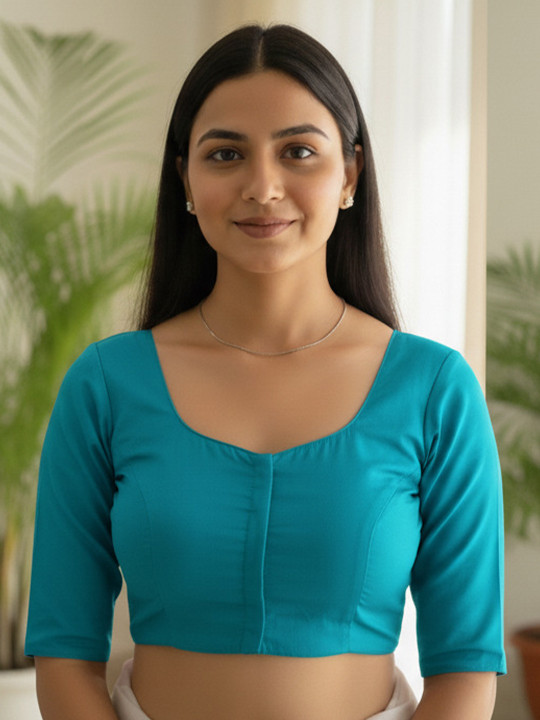 HERE&NOW Round Neck Saree Blouse