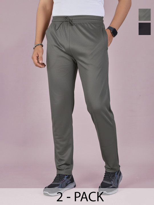 KAIDO Pack of 2 Mid Rise Track Pants