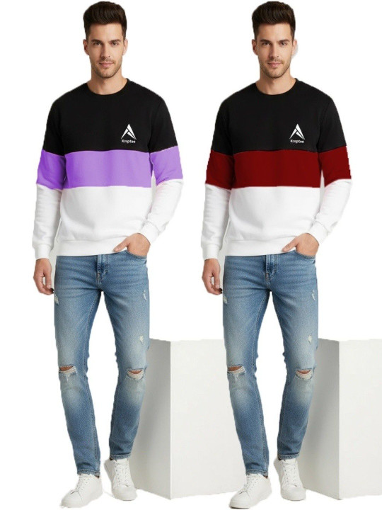 Kroptee Men Colourblocked Sweatshirt