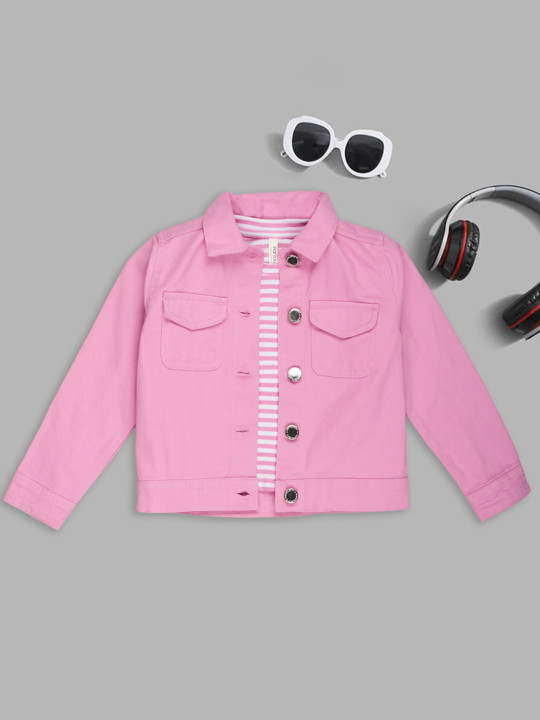 Pantaloons Junior Girls Spread Collar Pure Cotton Padded Jacket