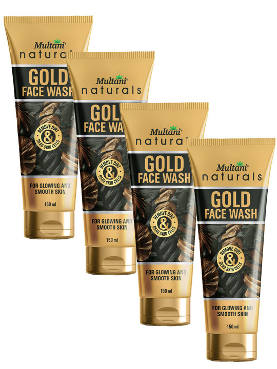 Multani Naturals Set Of 4 Gold Aloe Vera Face Wash - 150 ml Each