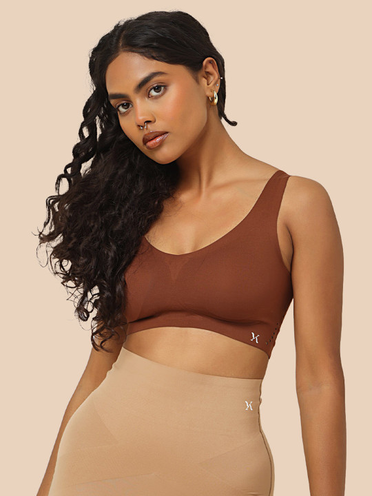 Krvvy Women Slip On Padded Seamless Bralette Bra