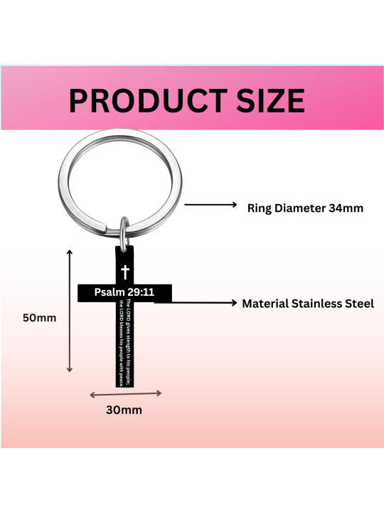 M Men Style Bible Verse Stainless Steel Key chain