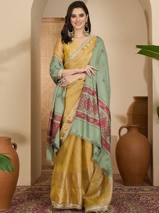 Sangria Ethnic Motifs Woven Design Shawl