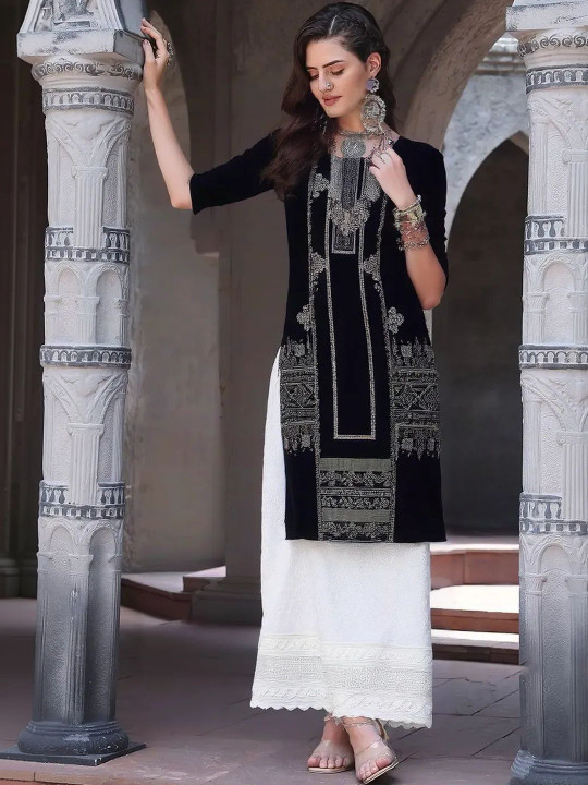 arangya Women Pack Of 4 Ethnic Motifs Printed Crepe Kurta