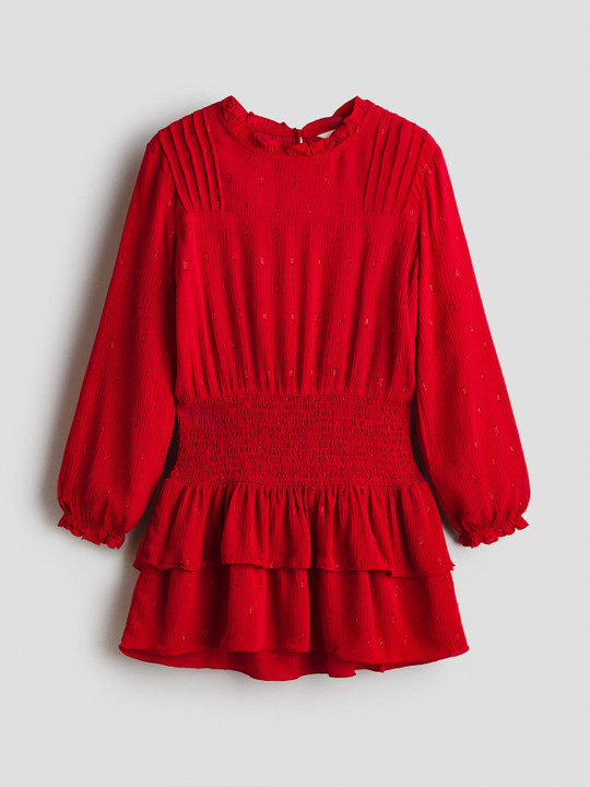 H&M Frill-Trimmed Smock-Detail Dress