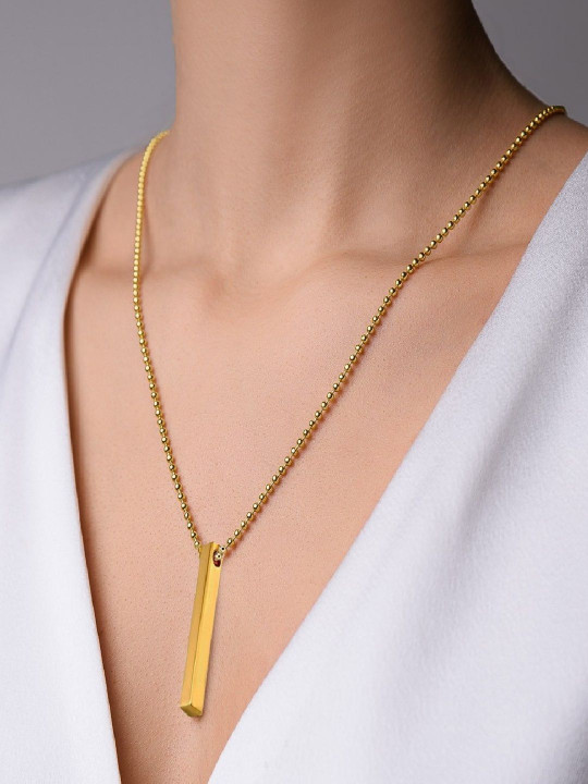 SHREE ADINATH CREATIONS Gold-Plated Geometric Pendants with Chains